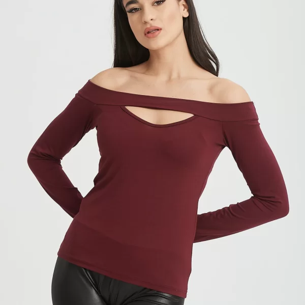 ΜΠΛΟΥΖΑ ΜΕ ΑΝΟΙΓΜΑ ΣΤΟ ΣΤΗΘΟΣ Μπορντό