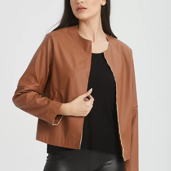 DRESS UP ΣΑΚΑΚΙ ΜΠΟΛΕΡΟ ΔΕΡΜΑΤΙΝΗ Καφέ