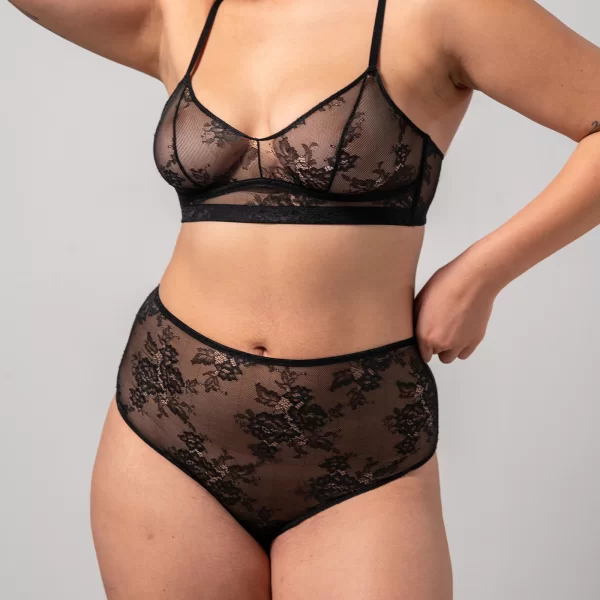 Σλιπ ψηλόμεσο με δαντέλα