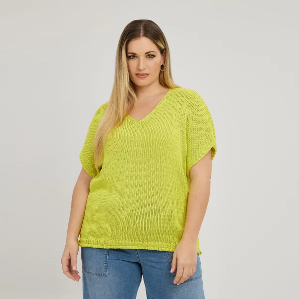 Πλεκτή μπλούζα V