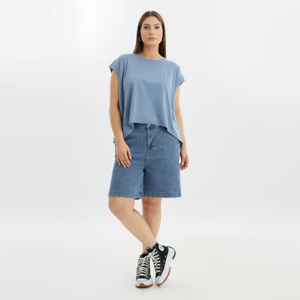 Βερμούδα τζιν wide leg