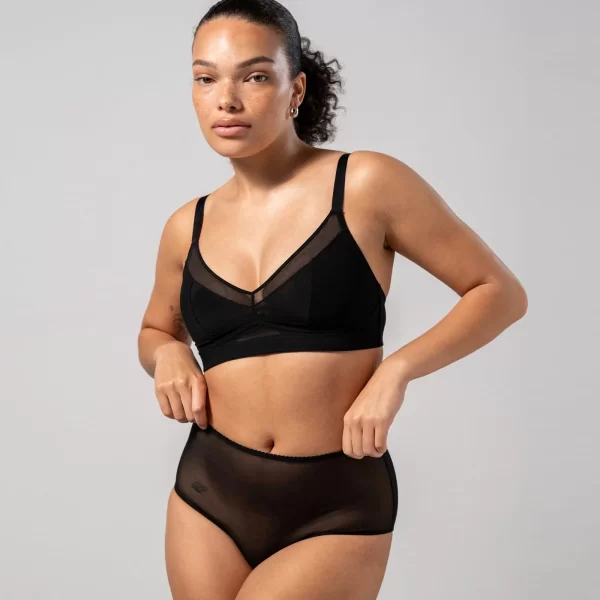 Διχτυωτό σλιπ ψηλόμεσο μαύρο