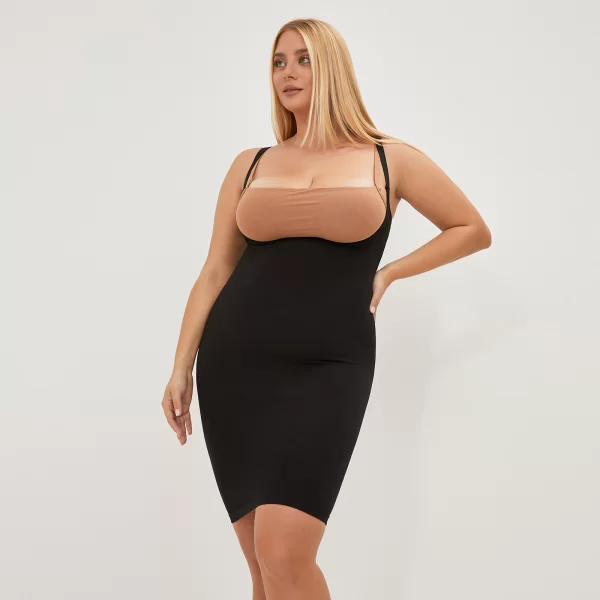Shapewear αμάνικο φόρεμα σε μαύρο