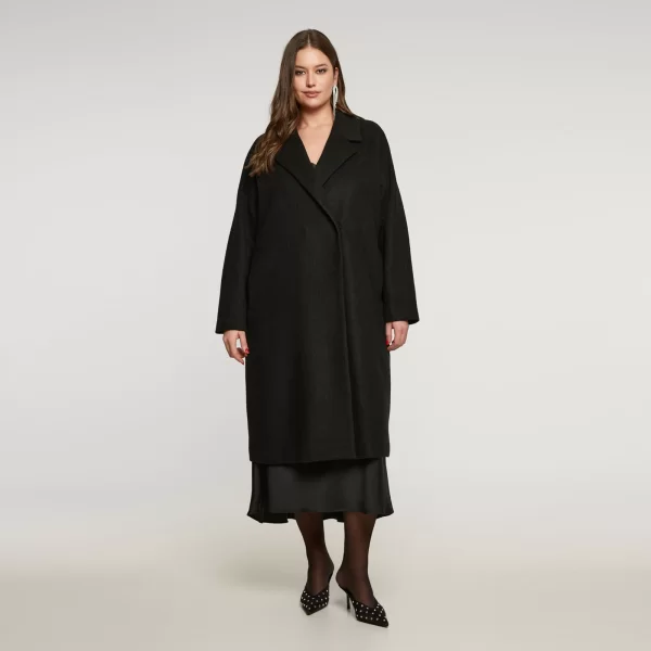 Μακρύ relaxed παλτό με μαλλί