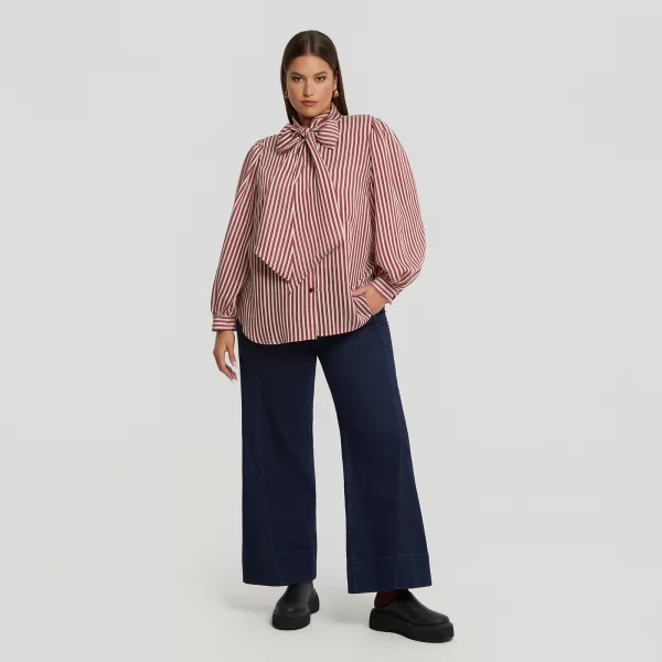 Ριγέ πουκάμισο με φιόγκο