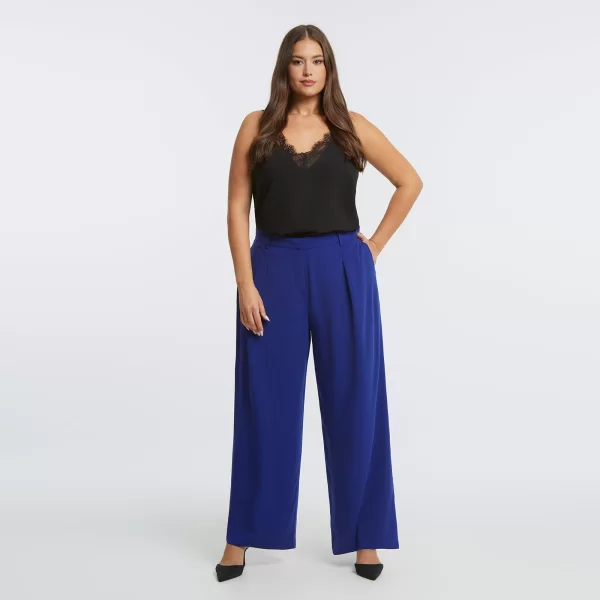 Παντελόνι wide-leg με πιέτες