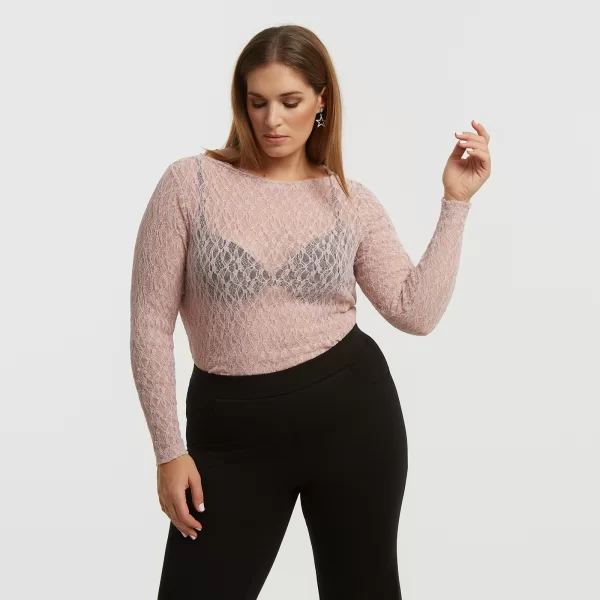 Δαντελένια μπλούζα με μακριά μανίκια