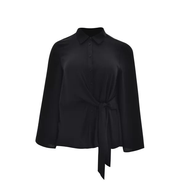 Σατέν πουκάμισο με δέσιμο στη μέση