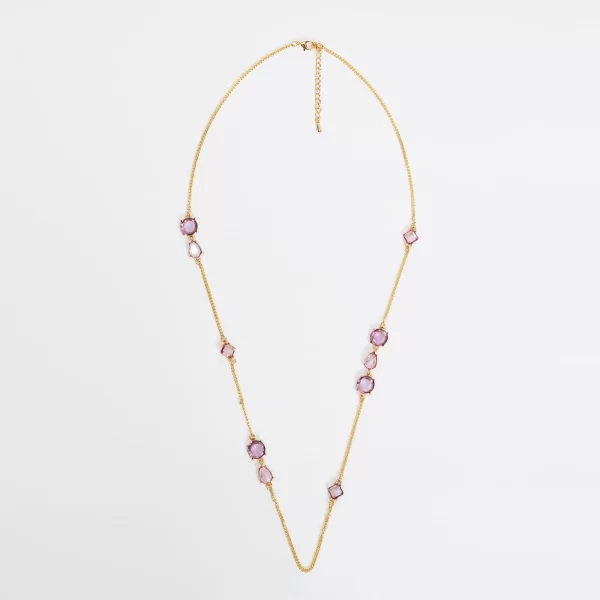 Μακρύ κολιέ με πολύχρωμες πέτρες