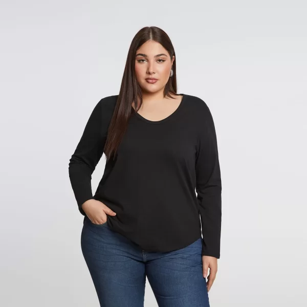 Basic βαμβακερή μακρυμάνικη μπλούζα