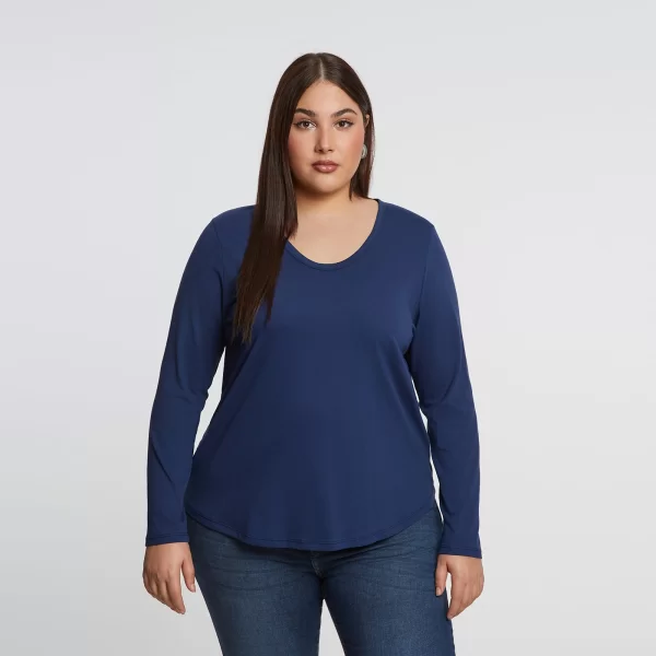 Basic βαμβακερή μακρυμάνικη μπλούζα