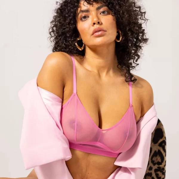 Σουτιέν Balconette Διχτυωτό Candy Pink