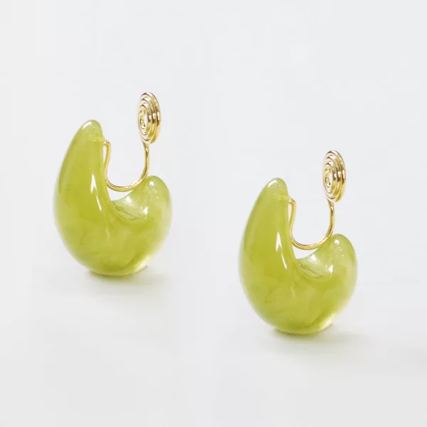 Σκουλαρίκια κλιπ ρητίνης με σπείρα