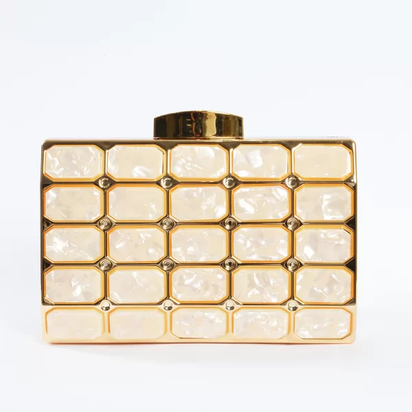 Γεωμετρική τσάντα φάκελος με marbled υφή