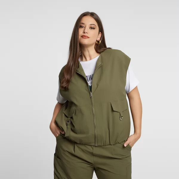 Γιλέκο με φερμουάρ και utility τσέπες