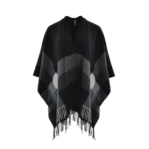 Μίνιμαλ κομψό πόντσο με κρόσσια