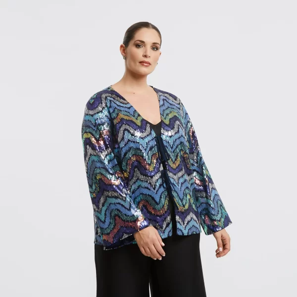 Ζακέτα με πολύχρωμο κέντημα από παγιέτες