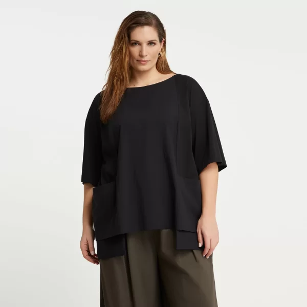 MAT FASHION Μπλούζα t-shirt βαμβακερή με ποπλίνα