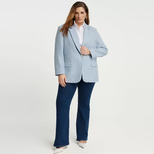 Σακάκι tweed με καρό μοτίβο