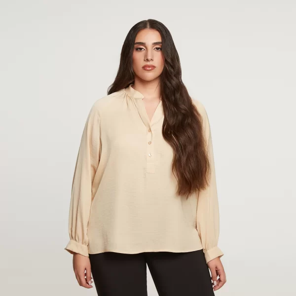 MAT FASHION Σατέν μπλούζα με κουμπιά