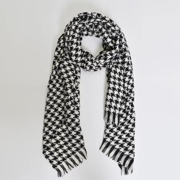 Κασκόλ με καρό σχέδιο και κρόσσια