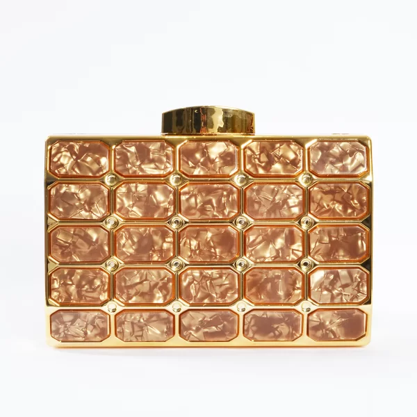 Γεωμετρική τσάντα φάκελος με marbled υφή