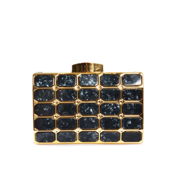 Γεωμετρική τσάντα φάκελος με marbled υφή