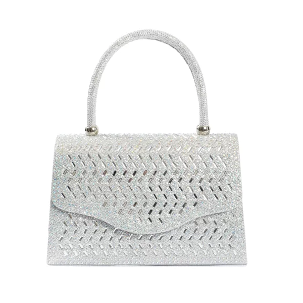 Glitter τσαντάκι χειρός με ανάγλυφο ζιγκ-ζαγκ σχέδιο