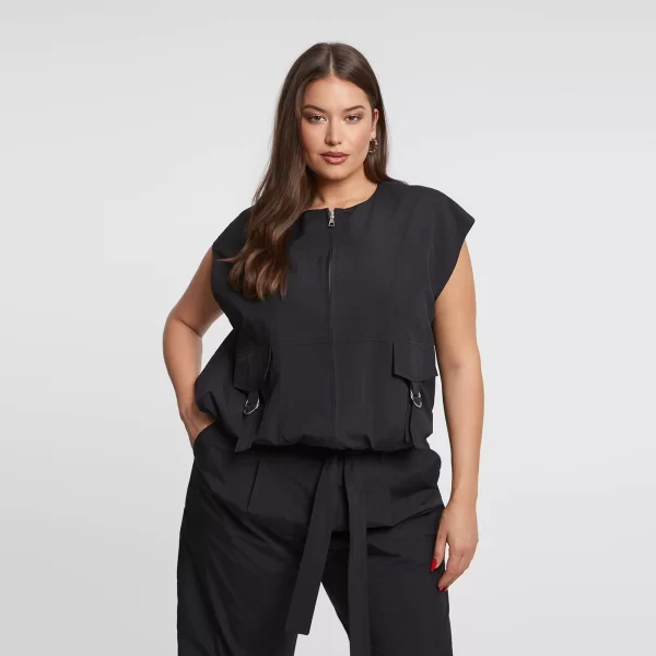 Γιλέκο με φερμουάρ και utility τσέπες