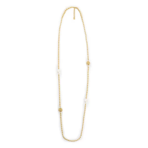 Μακρύ κολιέ με λεπτομέρειες πέρλας