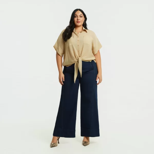 Πουκάμισο με τσέπες και δέσιμο μπροστά