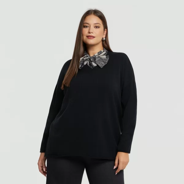 Basic πλεκτή μπλούζα με V-λαιμόκοψη