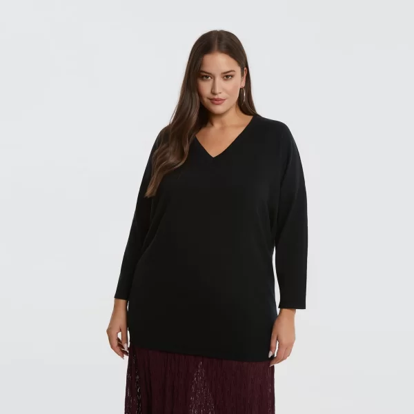 Basic πλεκτή tunic με V-λαιμόκοψη