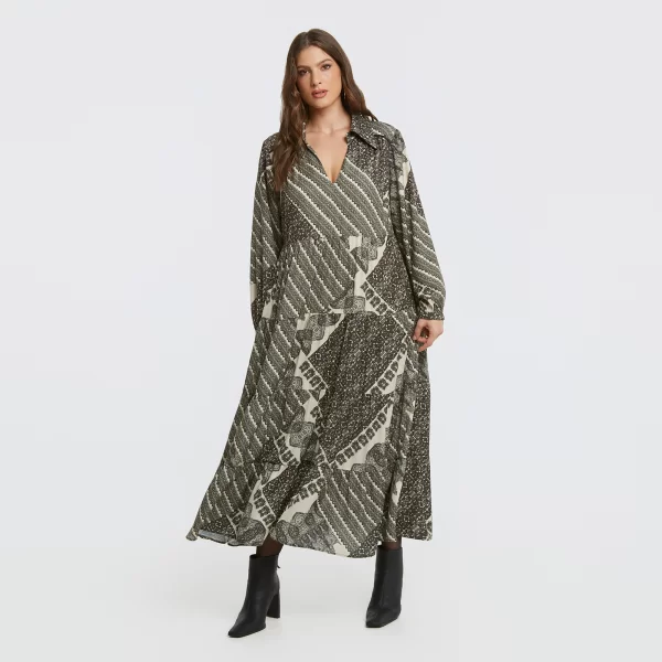 Maxi φόρεμα με εμπριμέ μοτίβο