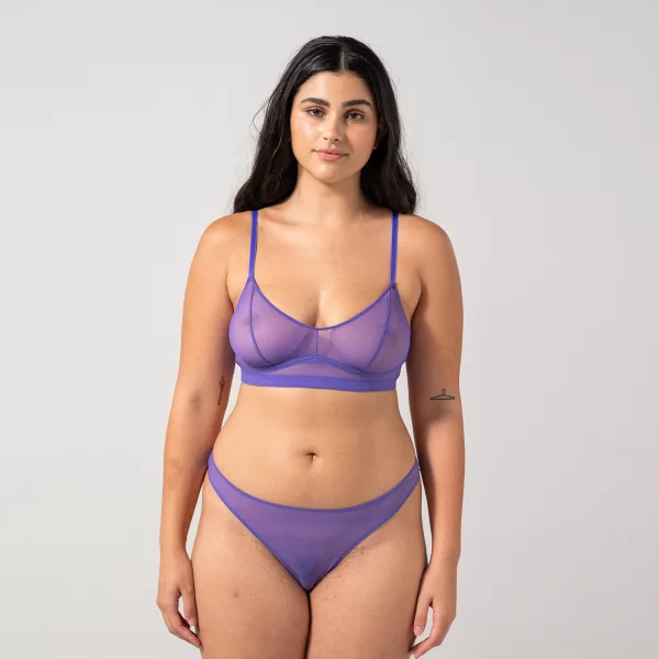 Σουτιέν Balconette Διχτυωτό Λιλά