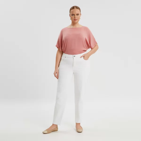 Τζιν λευκό σε mom γραμμή