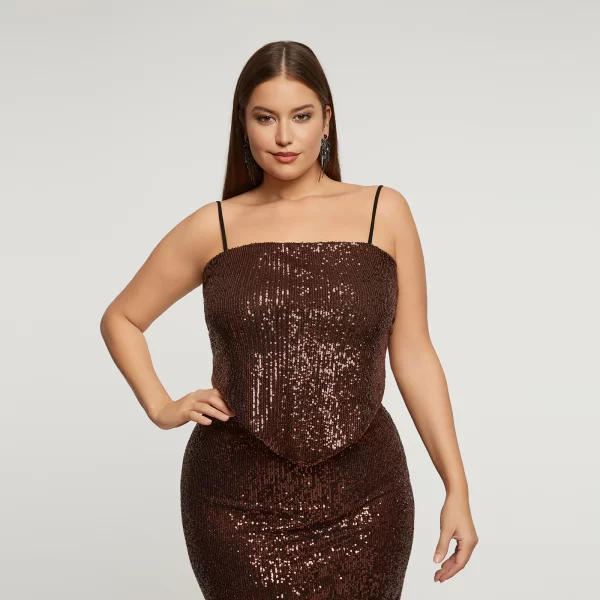 MAT FASHION Μπλούζα με παγιέτες και δέσιμο στην πλάτη