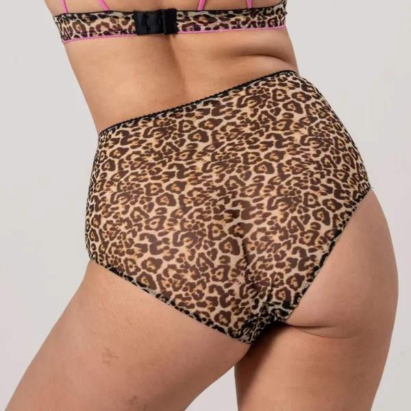 Διχτυωτό σλιπ ψηλόμεσο λεοπάρ