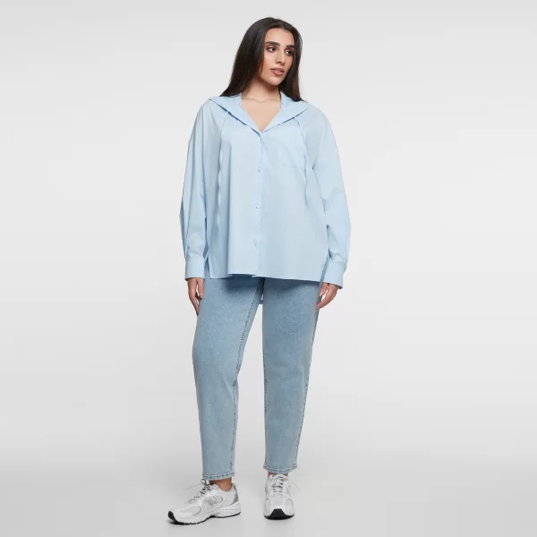 MAT FASHION Βαμβακερό πουκάμισο με κουκούλα