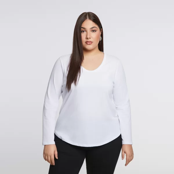 Basic βαμβακερή μακρυμάνικη μπλούζα