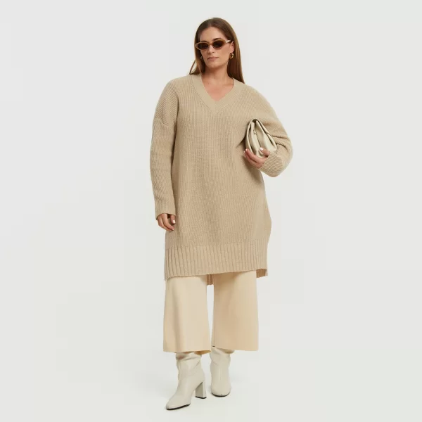 Μπλούζα πλεκτή V με μαλλί