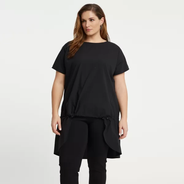 Ασύμμετρη μπλούζα t-shirt βαμβακερή με δέσιμο μπροστά