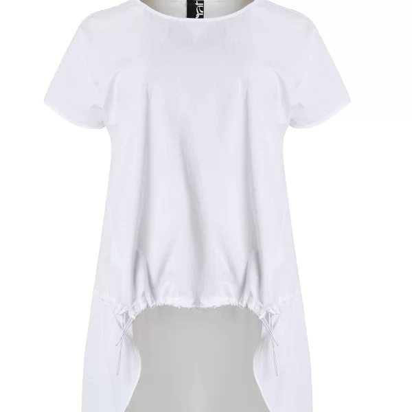 Ασύμμετρη μπλούζα t-shirt βαμβακερή με δέσιμο μπροστά