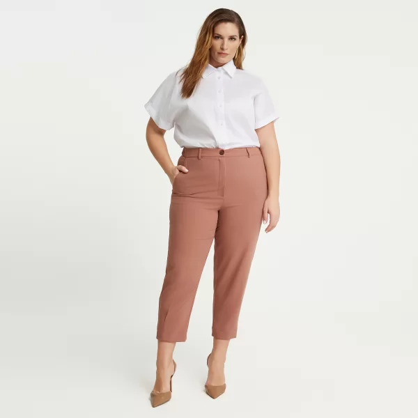 MAT FASHION Παντελόνι carrot με πιέτα μπροστά