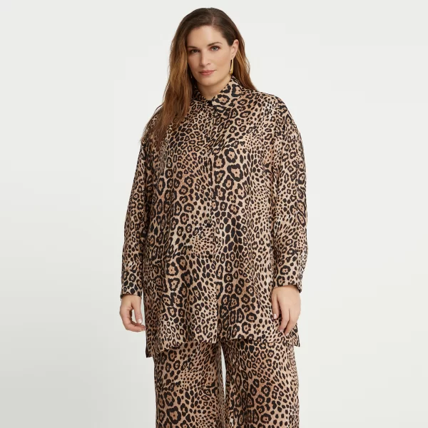 Μακρύ πουκάμισο με animal print