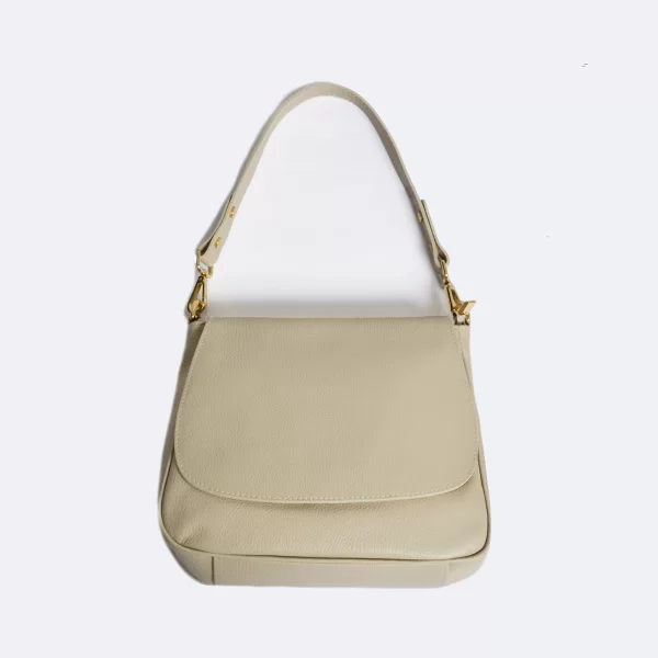 Δερμάτινη τσάντα ώμου με καπάκι