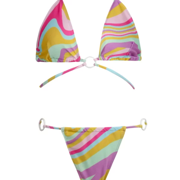 GIGI-Μαγιό Σετ Μπικίνι με Κρίκο και Μεγάλα Κορδόνια - Ροζ