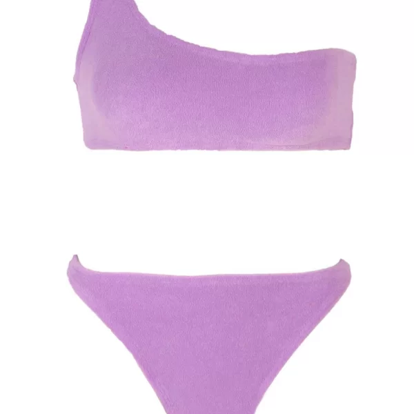 Luigi GIGI Μαγιό Σετ Μπικίνι Terry με Έναν Ώμο - Λιλά