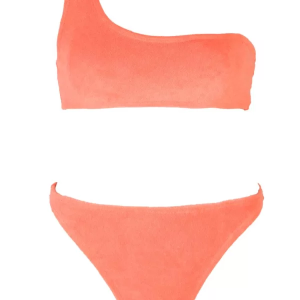 GIGI Μαγιό Σετ Μπικίνι Terry με Έναν Ώμο - Πορτοκαλί