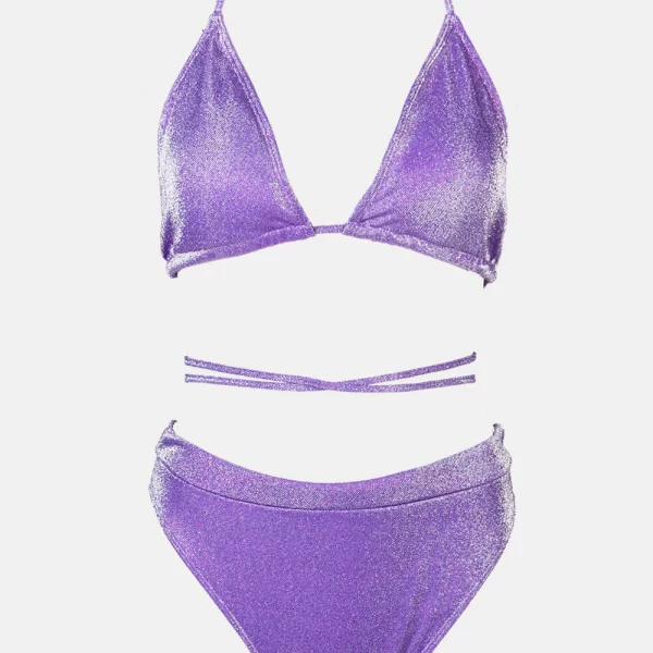 GIGI-Μαγιό Σετ Μπικίνι Lurex Plus Size - Μώβ